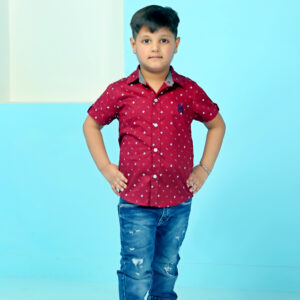 Printed Shirt Maroon