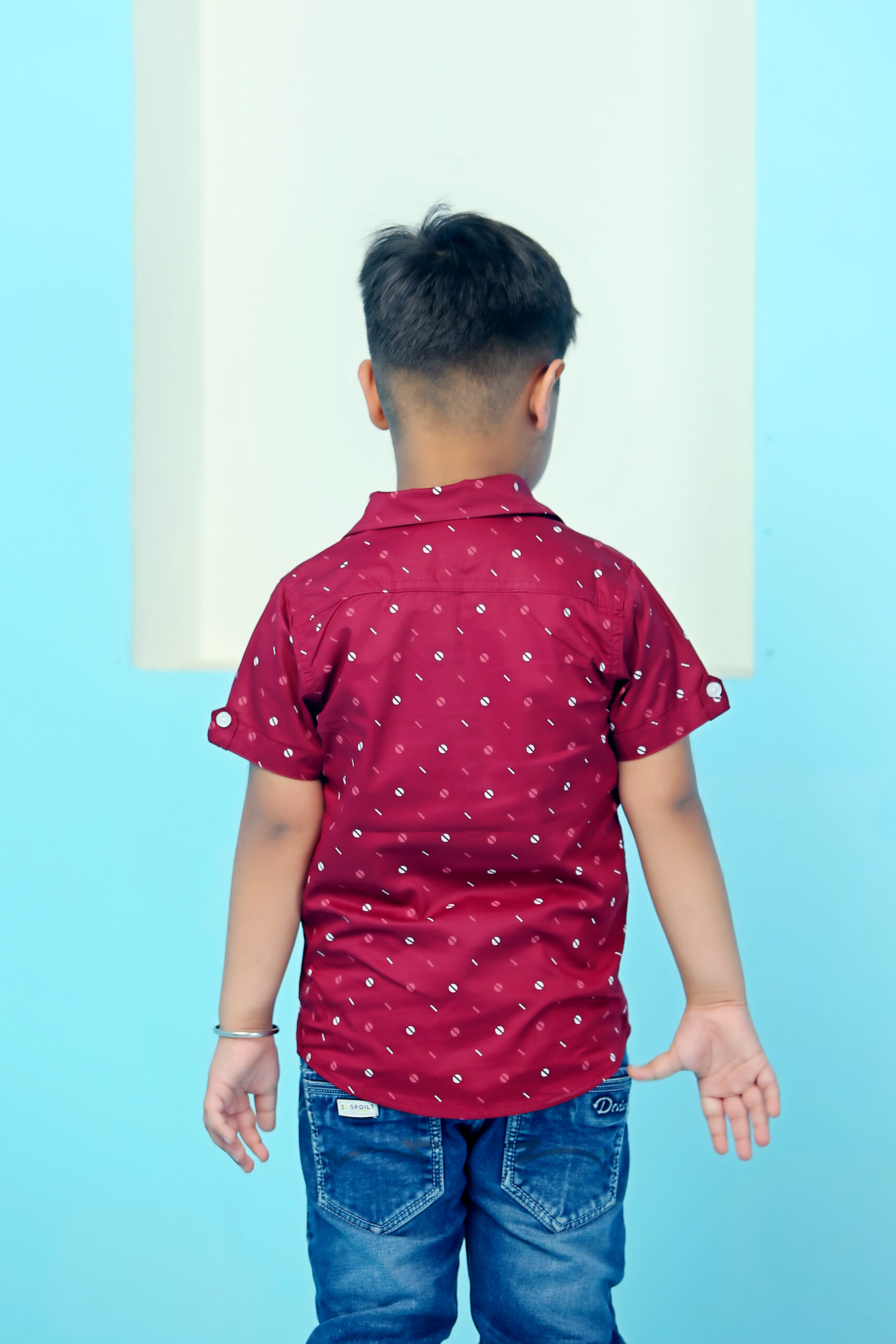 Printed Shirt Maroon - Image 5