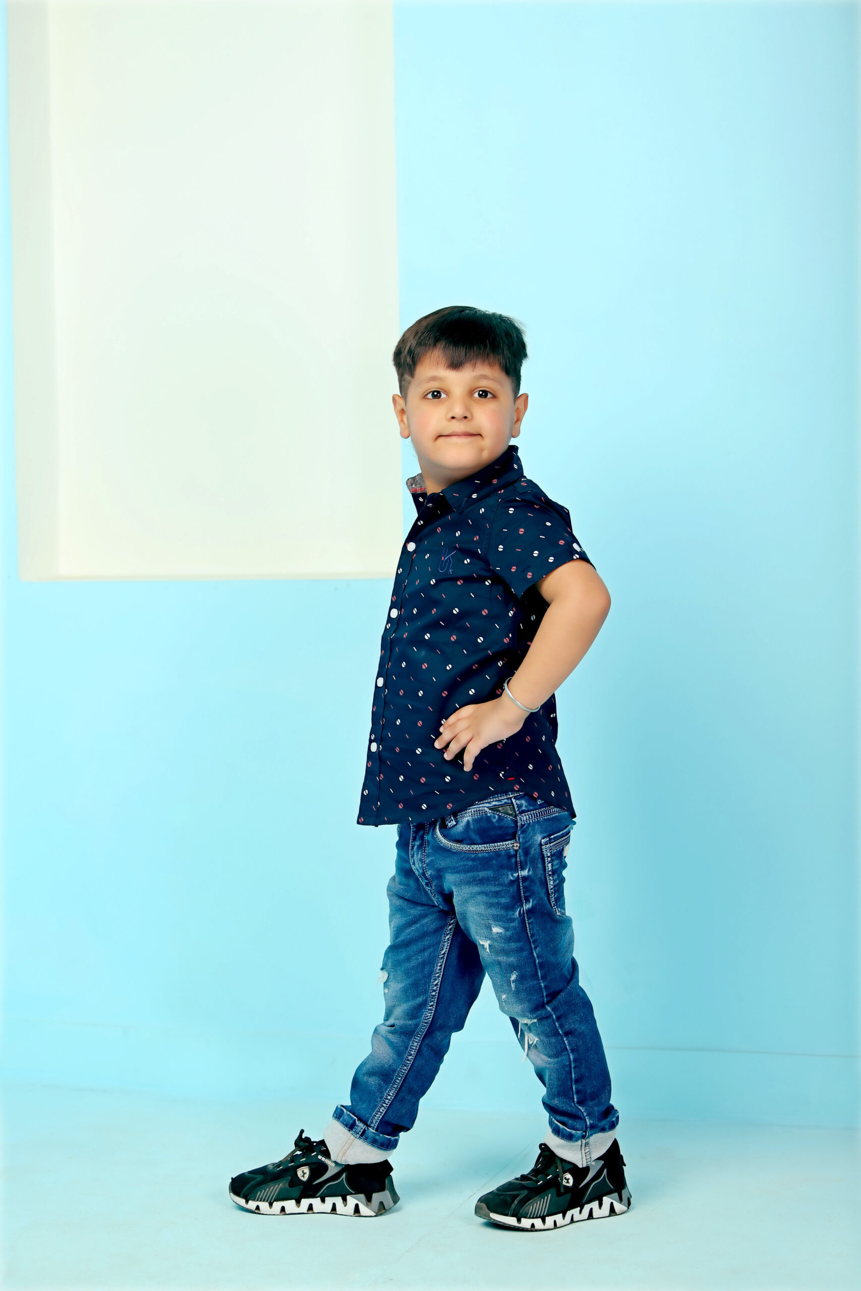 Printed Shirt Dark Navy Blue - Image 3