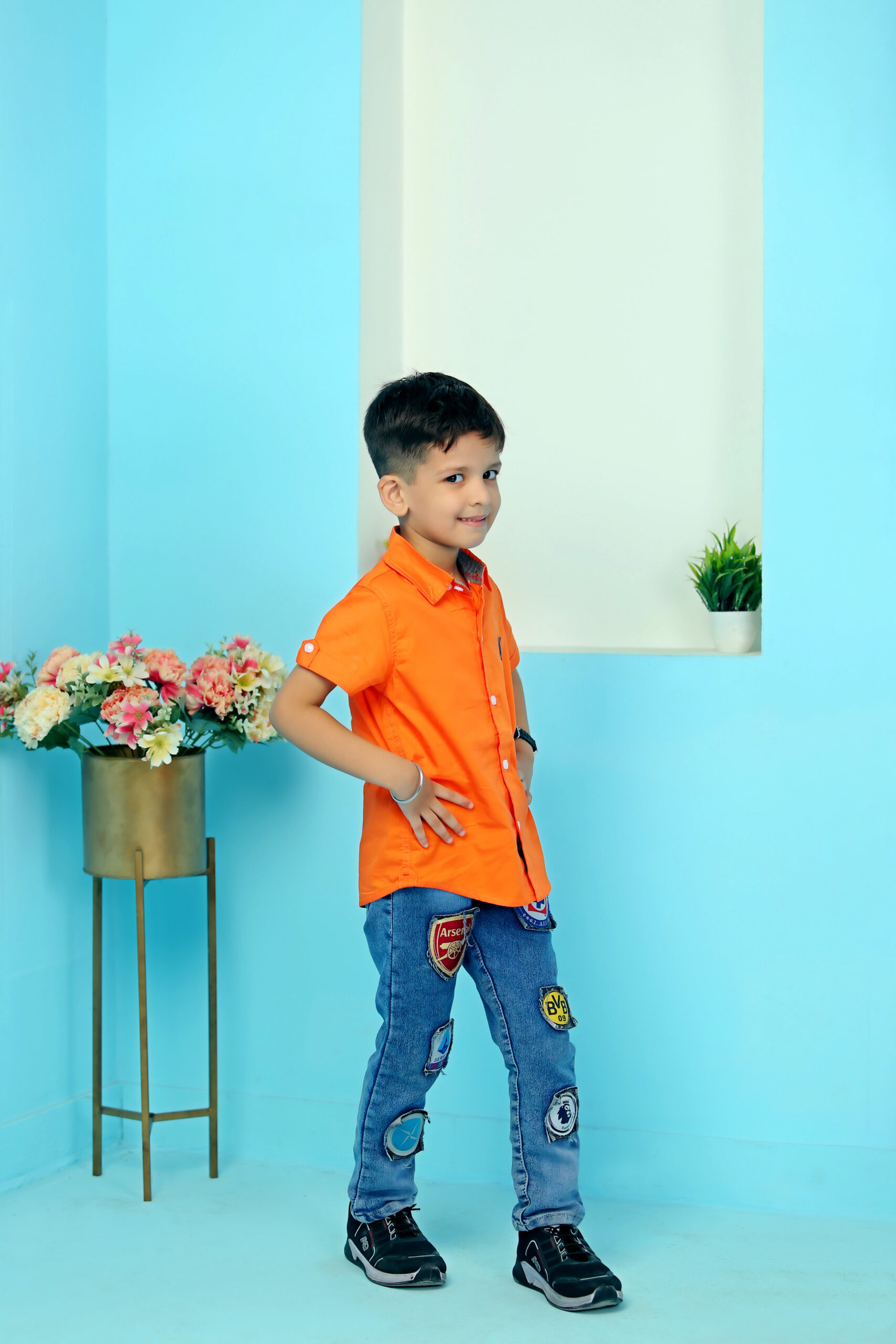 Plain Shirt Orange - Image 3
