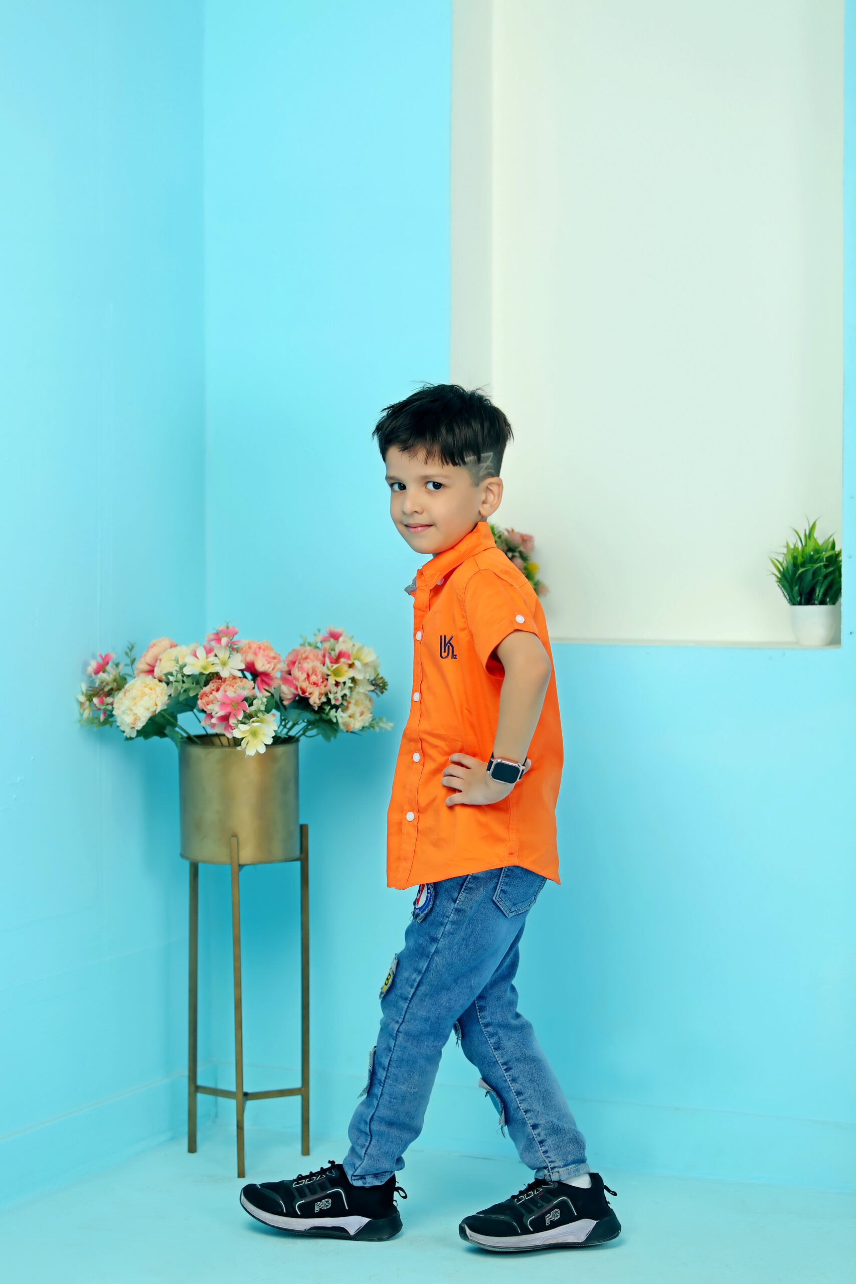 Plain Shirt Orange - Image 4